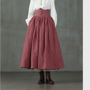 Linennaive Etsy shop girdle linen maxi skirt